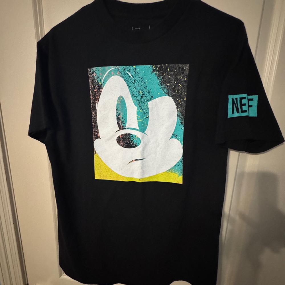 Disney Black and Yellow Short Sleeve Tee with Mickey Pop Art